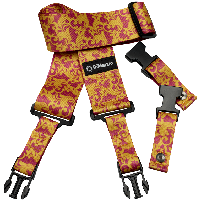 Dimarzio Steve Vai Cliplock Utopia Pink Gold Guitar Strap