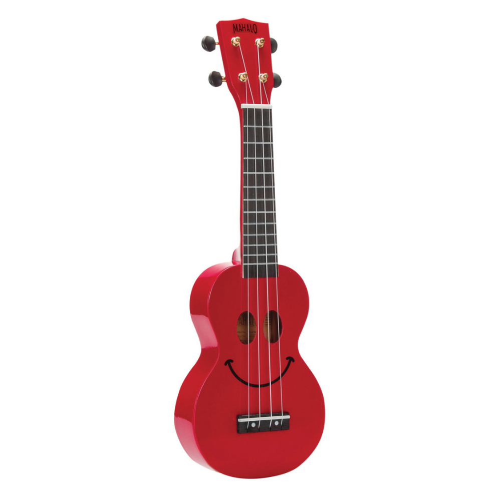 Mahalo U Smile Series Soprano Ukulele Gloss Red Picky Pick