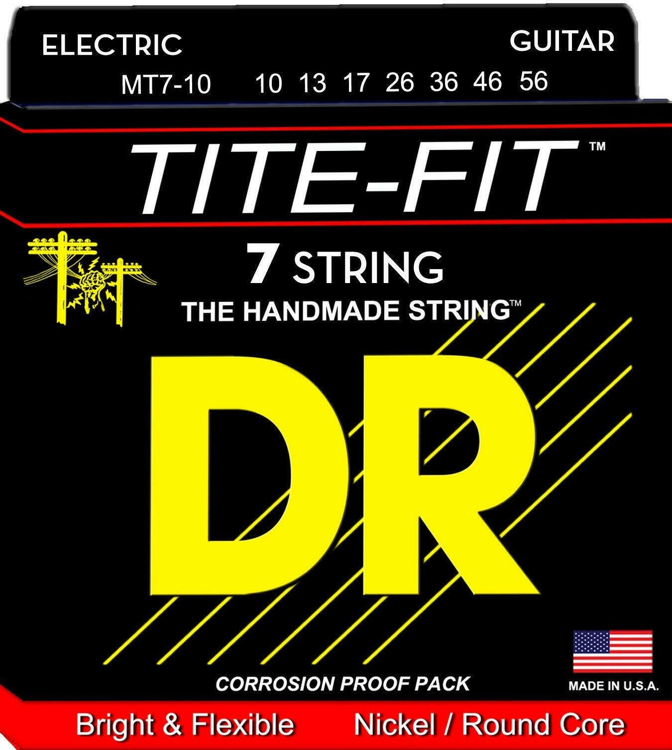 DR MT7 10 Tite Fit Nickel Plated Electric Guitar Strings Medium