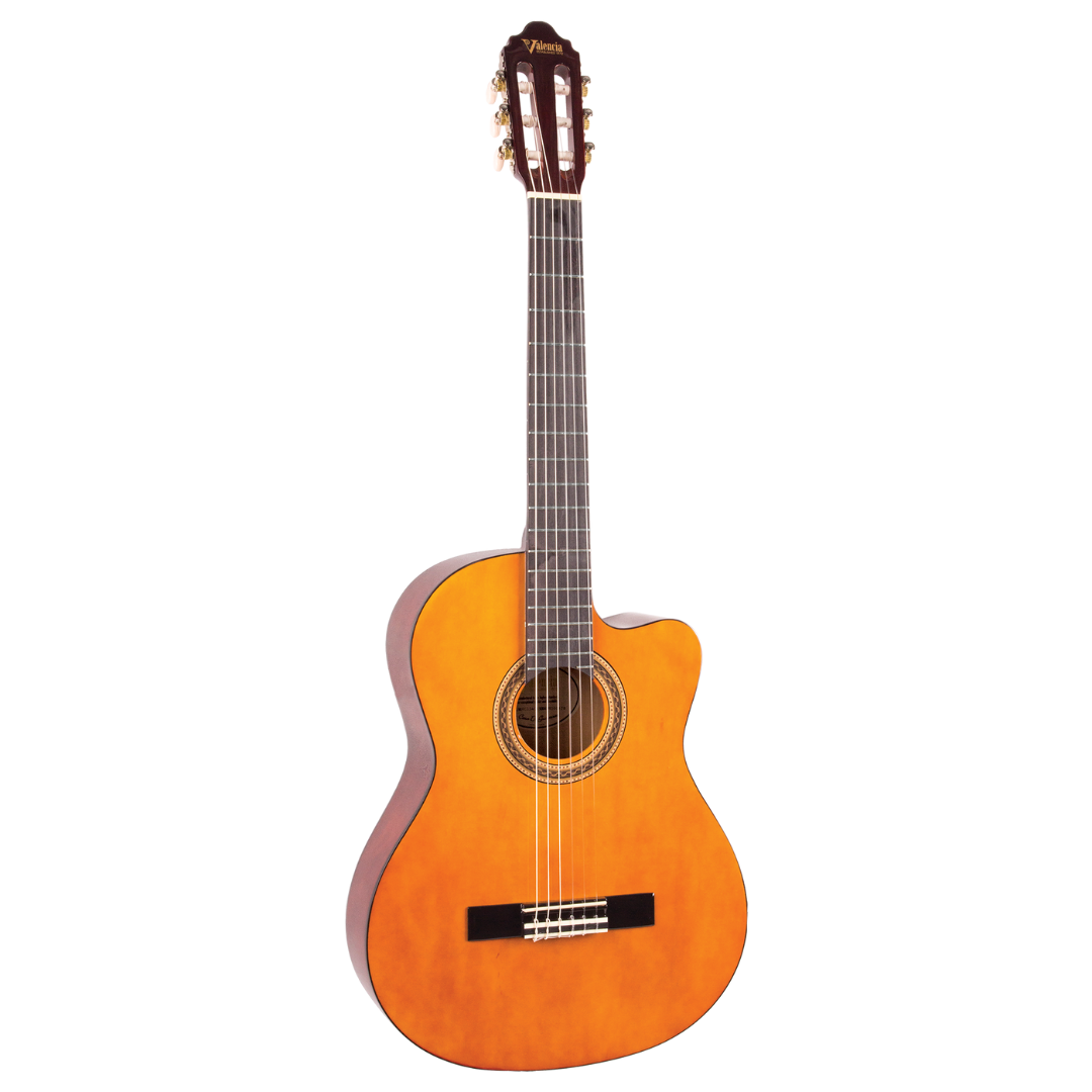 Valencia VC104CE 100 Series | 4/4 Size Classical Guitar | Natural Gloss