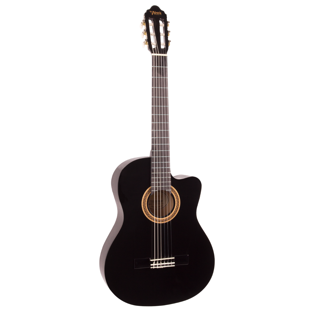 Valencia VC104CEBK 100 Series | 4/4 Size Classical Guitar | Black