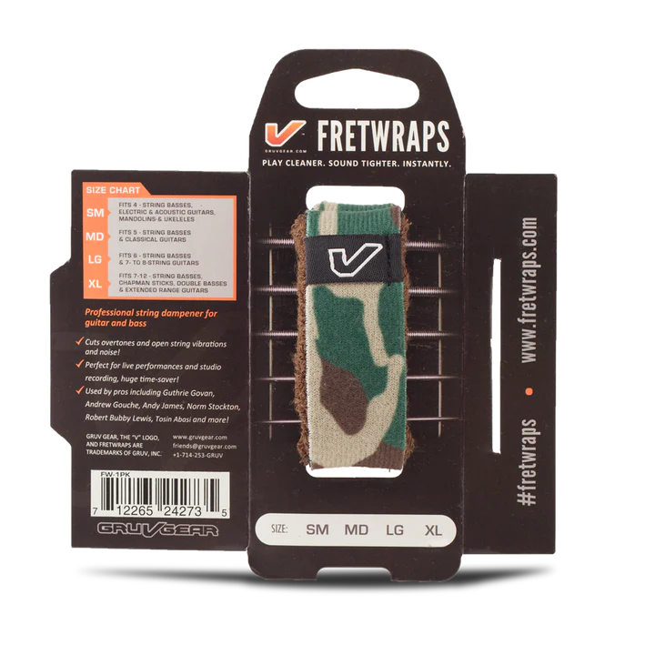 Gruv Gear FretWraps String Muter Camo Green |Small 1-Pack