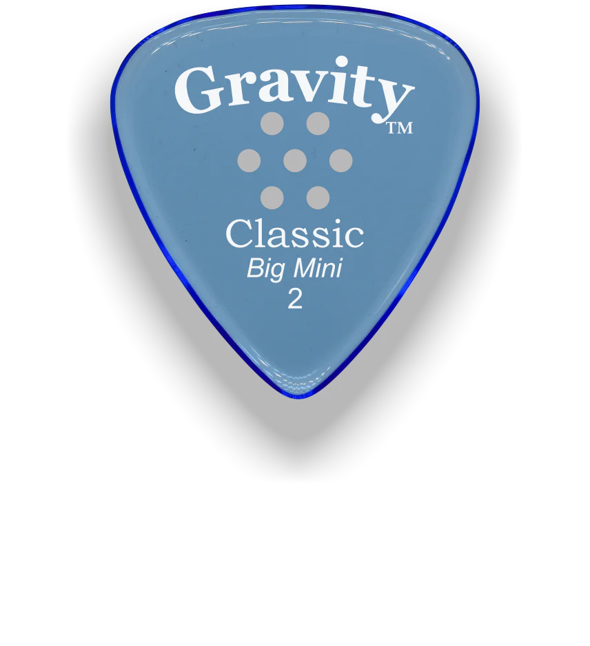 Gravity Picks Classic Big Mini 2mm Polished w/Multi-Hole | Blue