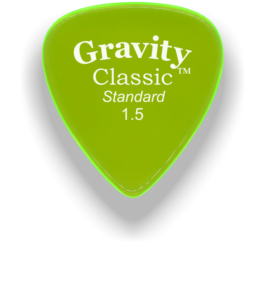 Gravity Picks Classic Standard 1.5mm Polished | Fluro Green