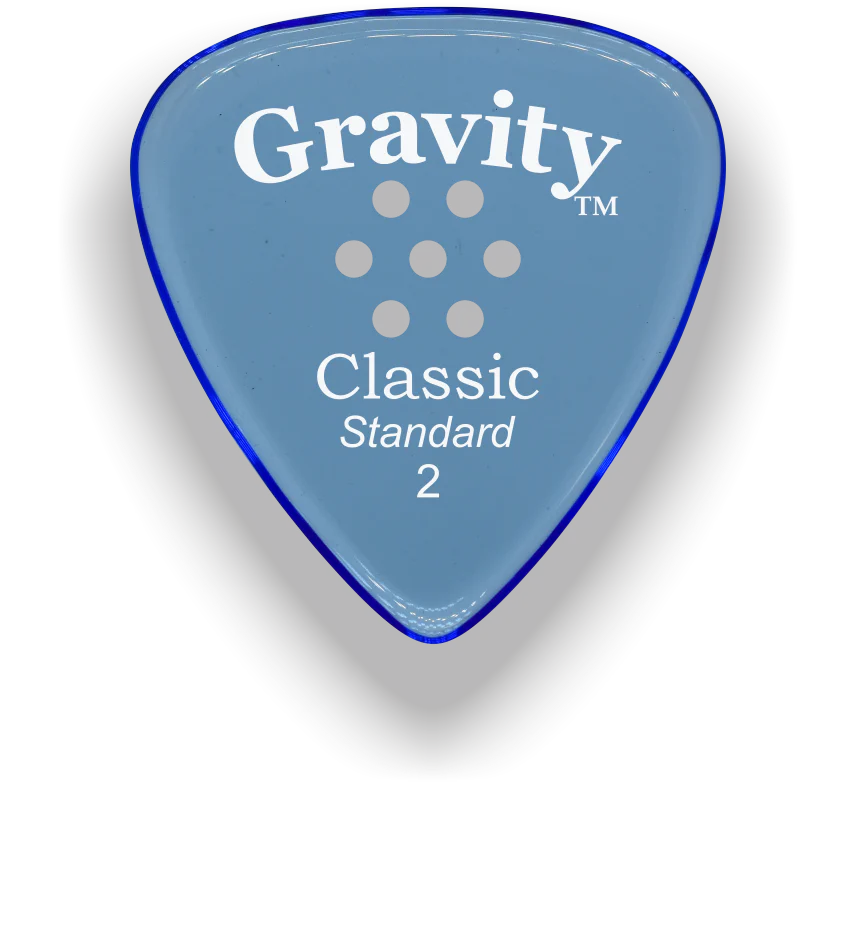 Gravity Picks Classic Standard 2mm Polished w/Multi-Hole | Blue
