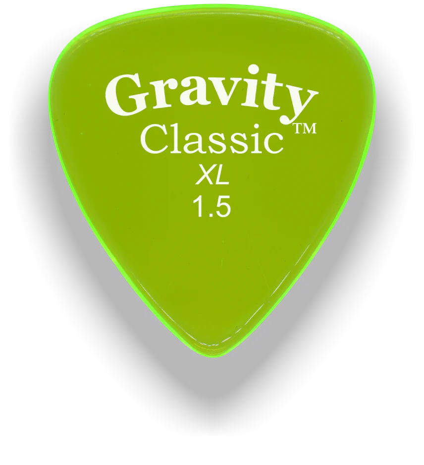 Gravity Picks Classic XL 1.5mm Master Finish | Fluro Green