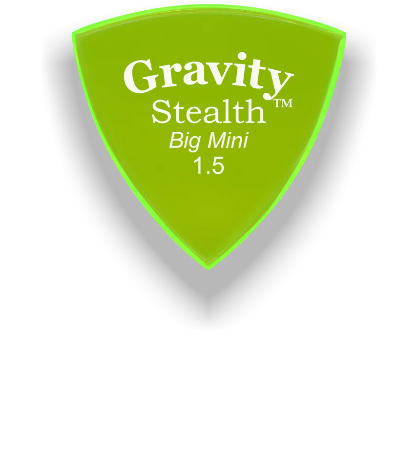 Gravity Picks Stealth Big Mini 1.5mm Polished | Fluro Green