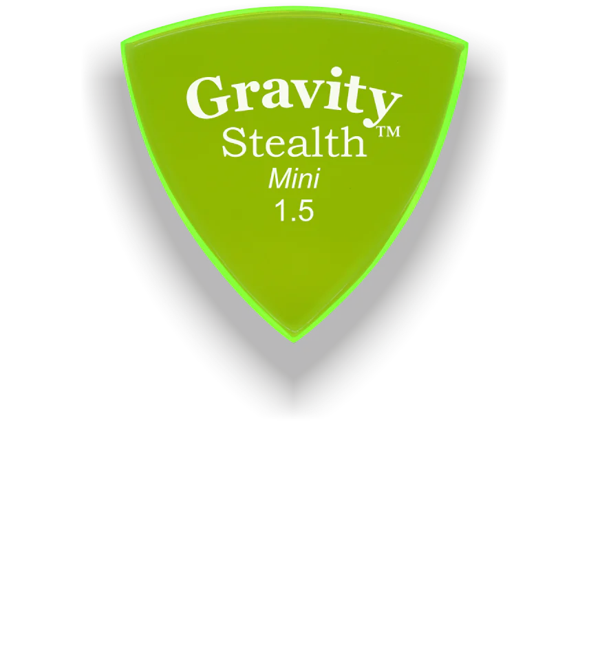 Gravity Picks Stealth Mini 1.5mm Polished | Fluro Green