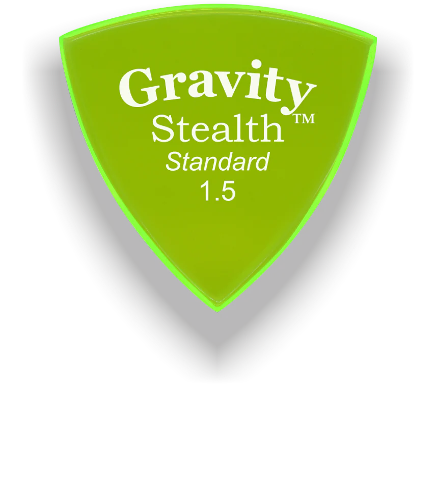 Gravity Picks Stealth Standard 1.5 mm Polished | Fluro Green