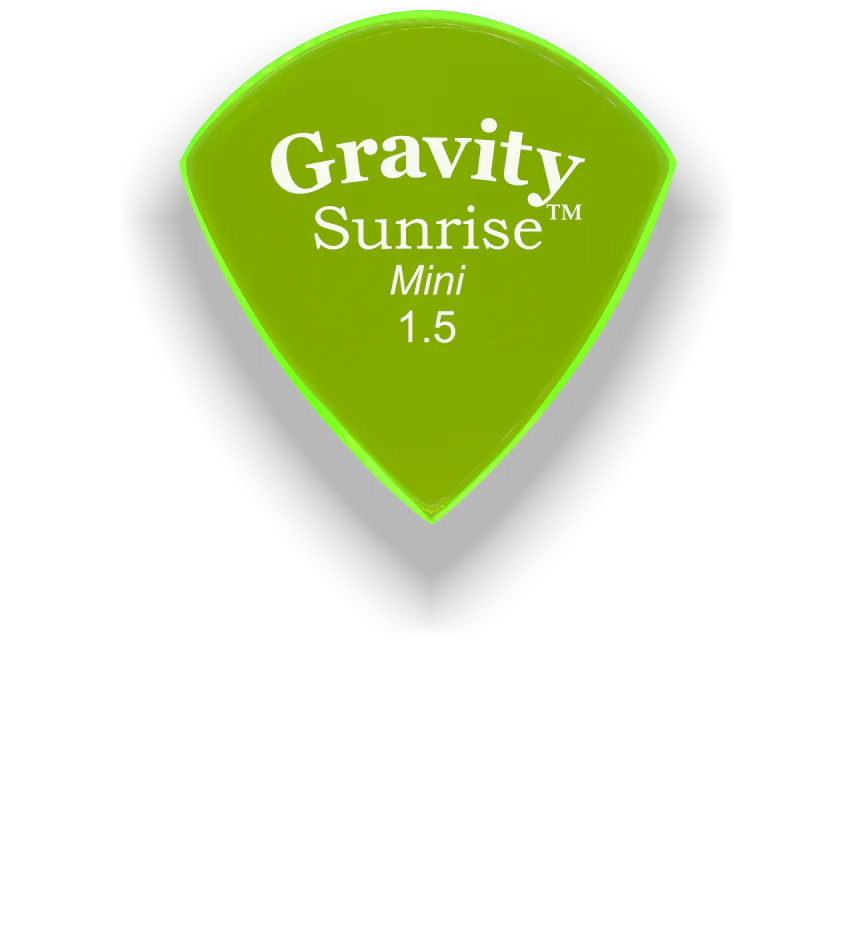 Gravity Picks Sunrise Mini Jazz 1.5mm Master Finish | Fluro Green