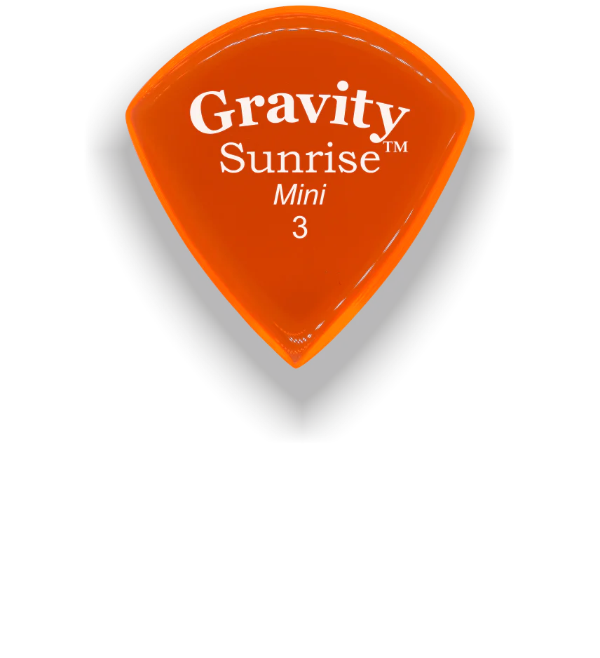 Gravity Picks Sunrise Mini Jazz 3mm Master Finished | Orange
