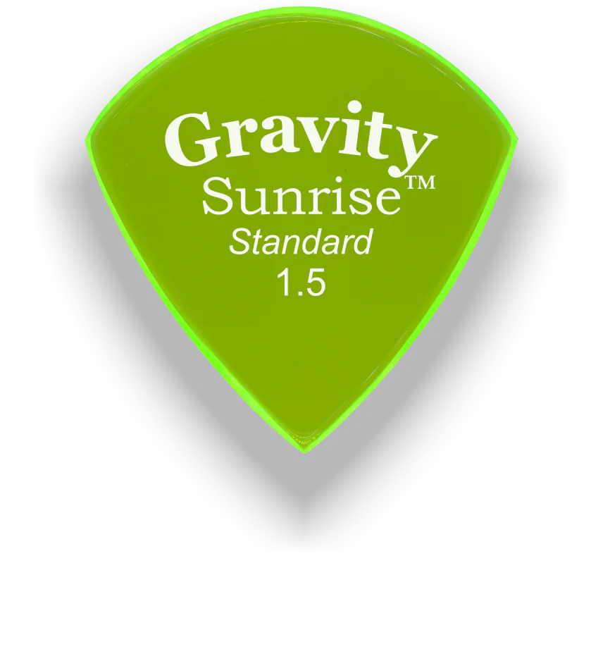 Gravity Picks Sunrise Standard 1.5mm Master Finish | Fluro Green