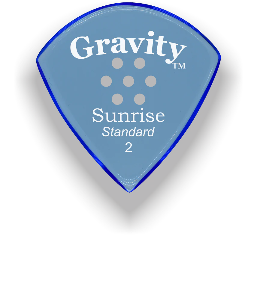 Gravity Picks Sunrise Standard 2mm Polished w/Multi Hole | Blue