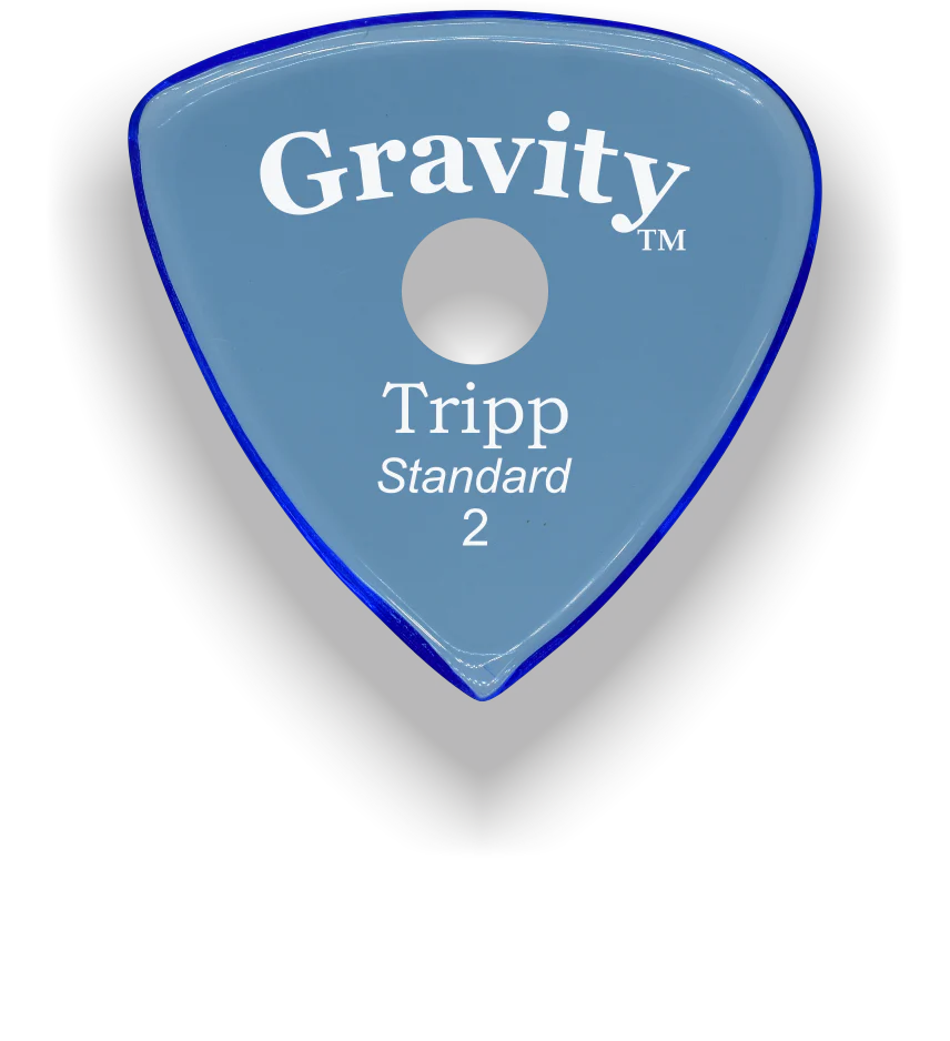 Gravity Picks Tripp Standard 2mm Polished w/Round Grip Hole | Blue