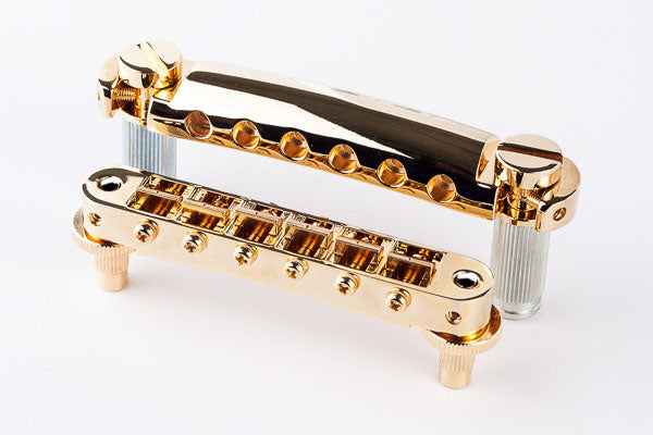 TonePros TP-LPM04-G Tune-O-Matic/Tailpiece set Standard (Small Post/Notched saddles) | Gold