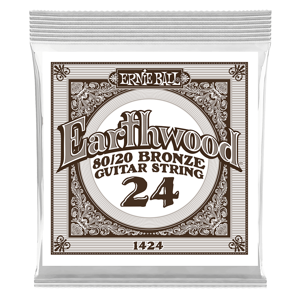 Ernie Ball P01424 .024 Earthwood 80/20 Bronze Acoustic Guitar Strings 6 Pack