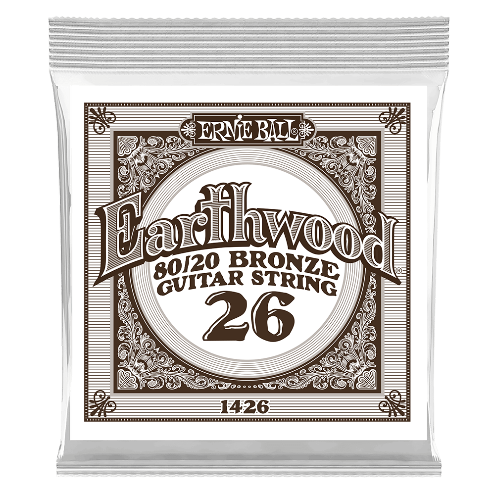 Ernie Ball P01426 .026 Earthwood 80/20 Bronze Acoustic Guitar Strings 6 Pack