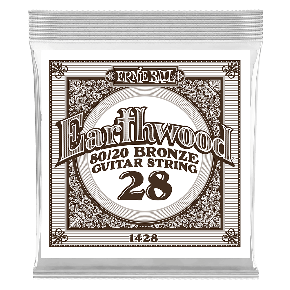 Ernie Ball P01428 .028 Earthwood 80/20 Bronze Acoustic Guitar Strings 6 Pack