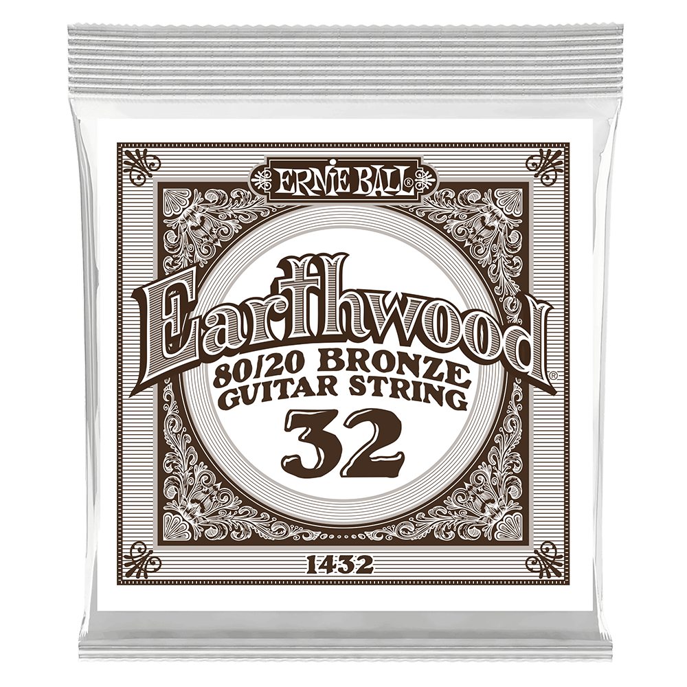 Ernie Ball P01432 .032 Earthwood 80/20 Bronze Acoustic Guitar Strings 6 Pack