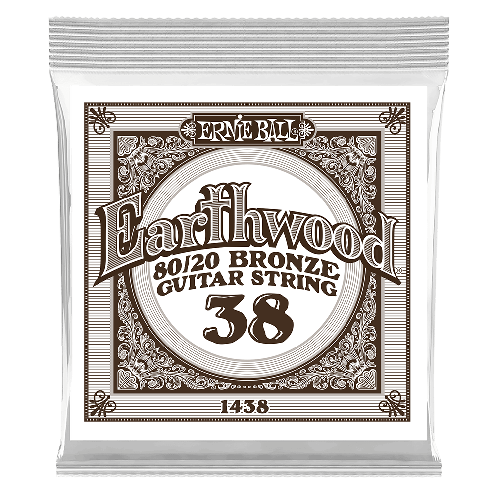 Ernie Ball P01438 .038 Earthwood 80/20 Bronze Acoustic Guitar Strings 6 Pack