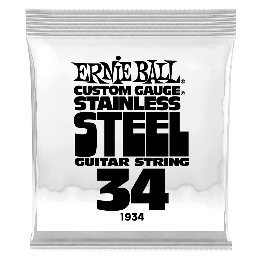 Ernie Ball .034 Stainless Steel Wound Electric Guitar Strings 6 Pack