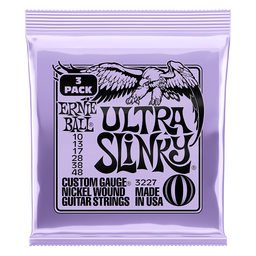 Ernie Ball P03227 Ultra Slinky Nickel Wound Electric Guitar Strings 10-48 Gauge - 3 Pack