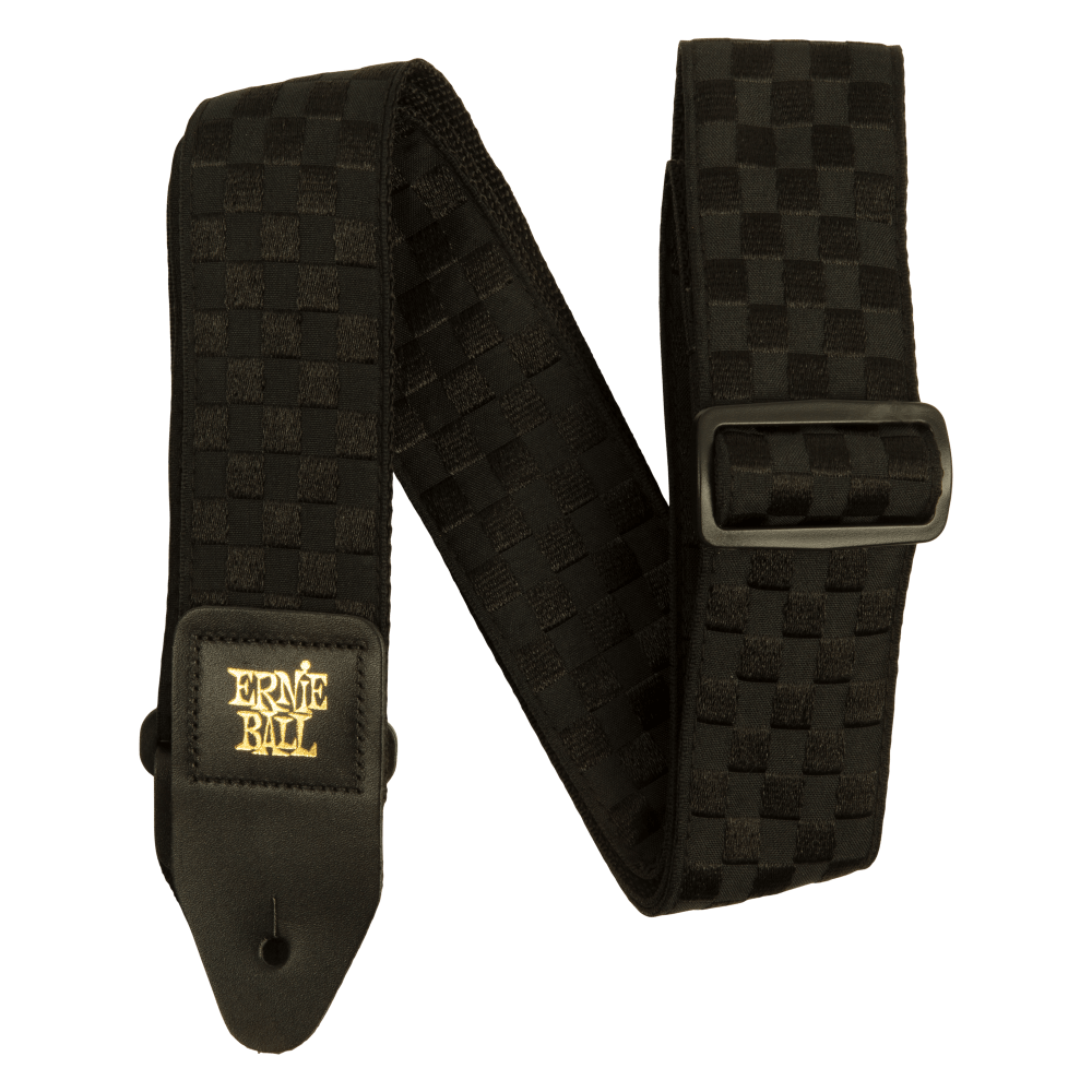 Ernie Ball P05341 Classic Jacquard Guitar Strap/Bass Strap | Black Checkers