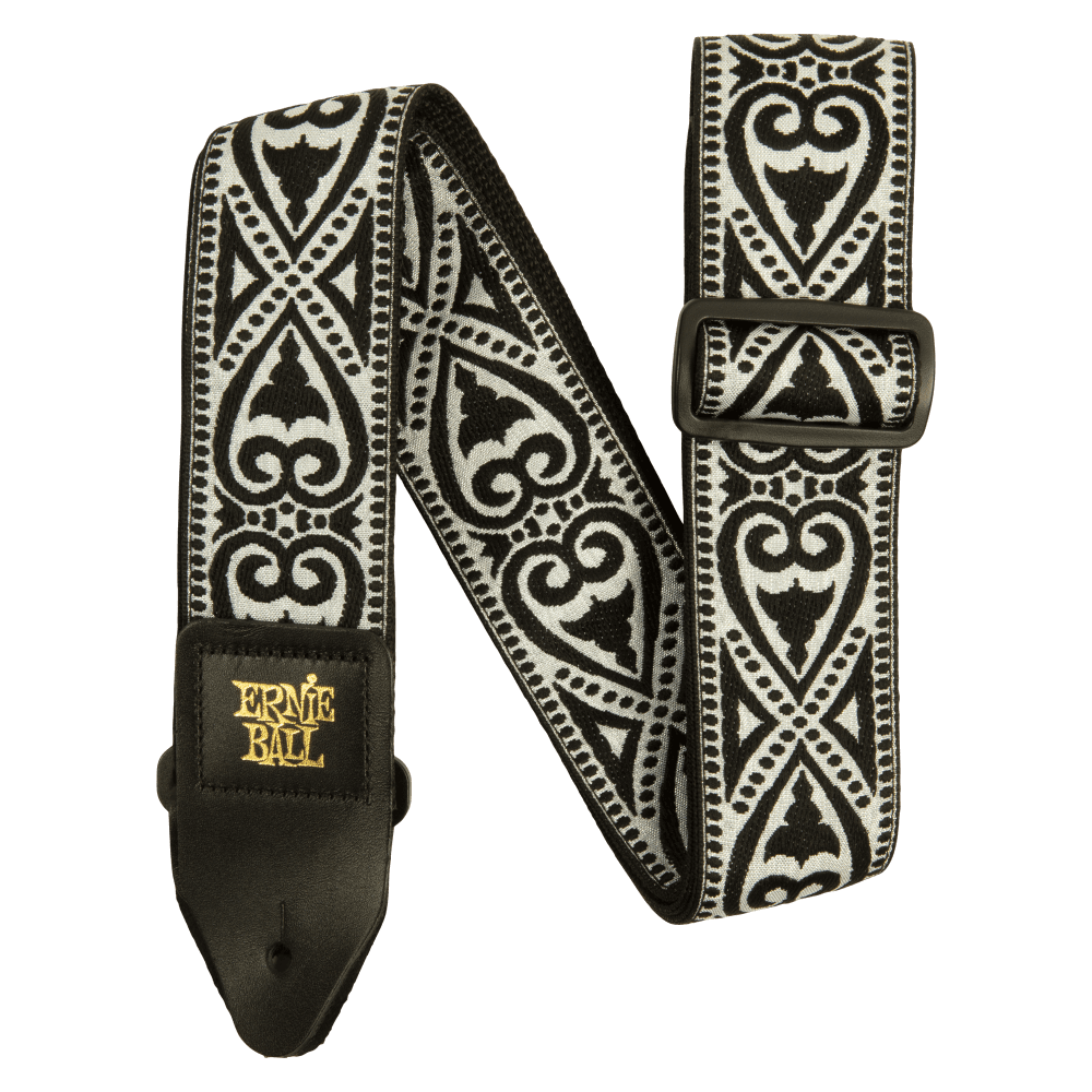 Ernie Ball P05345 Classic Jacquard Guitar Strap/Bass Strap | Black Heart