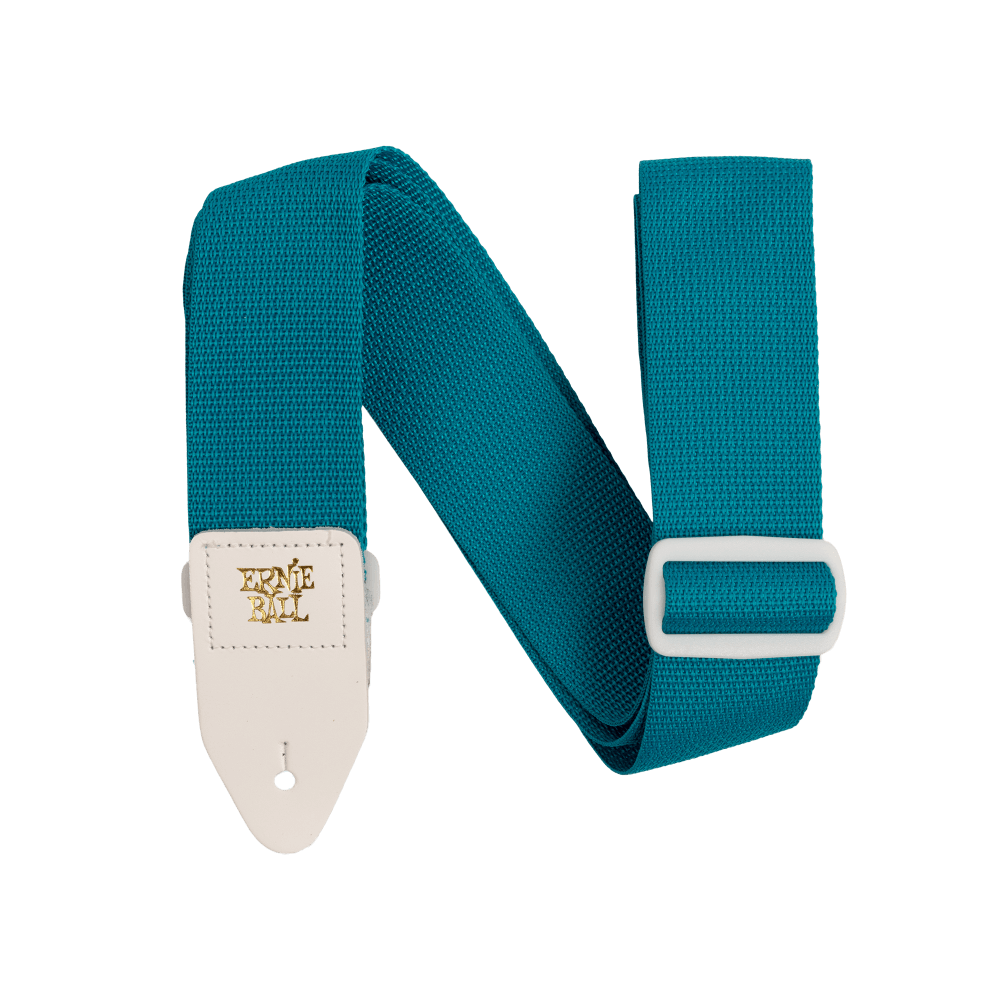 Ernie Ball P05349 Polypro Guitar Strap/Bass Strap | Teal & White