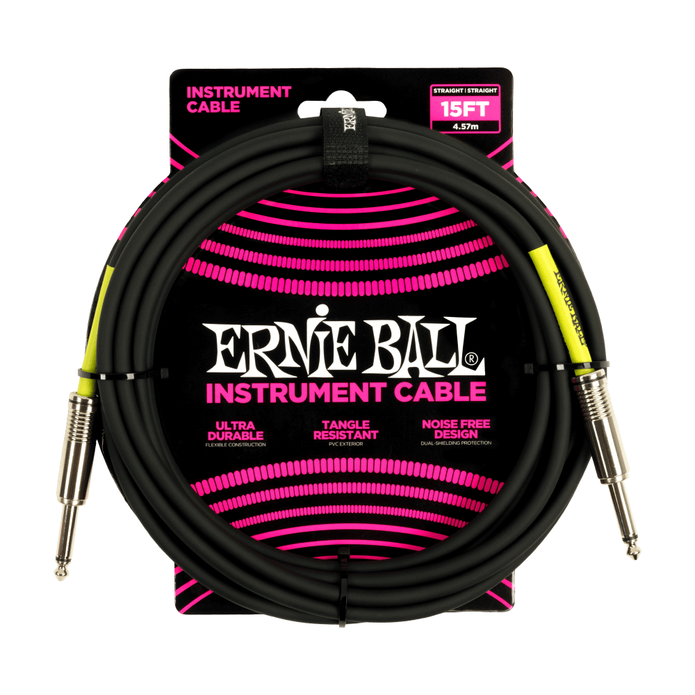 Ernie Ball Classic Instrument Cable Straight/Straight 15Ft - Black