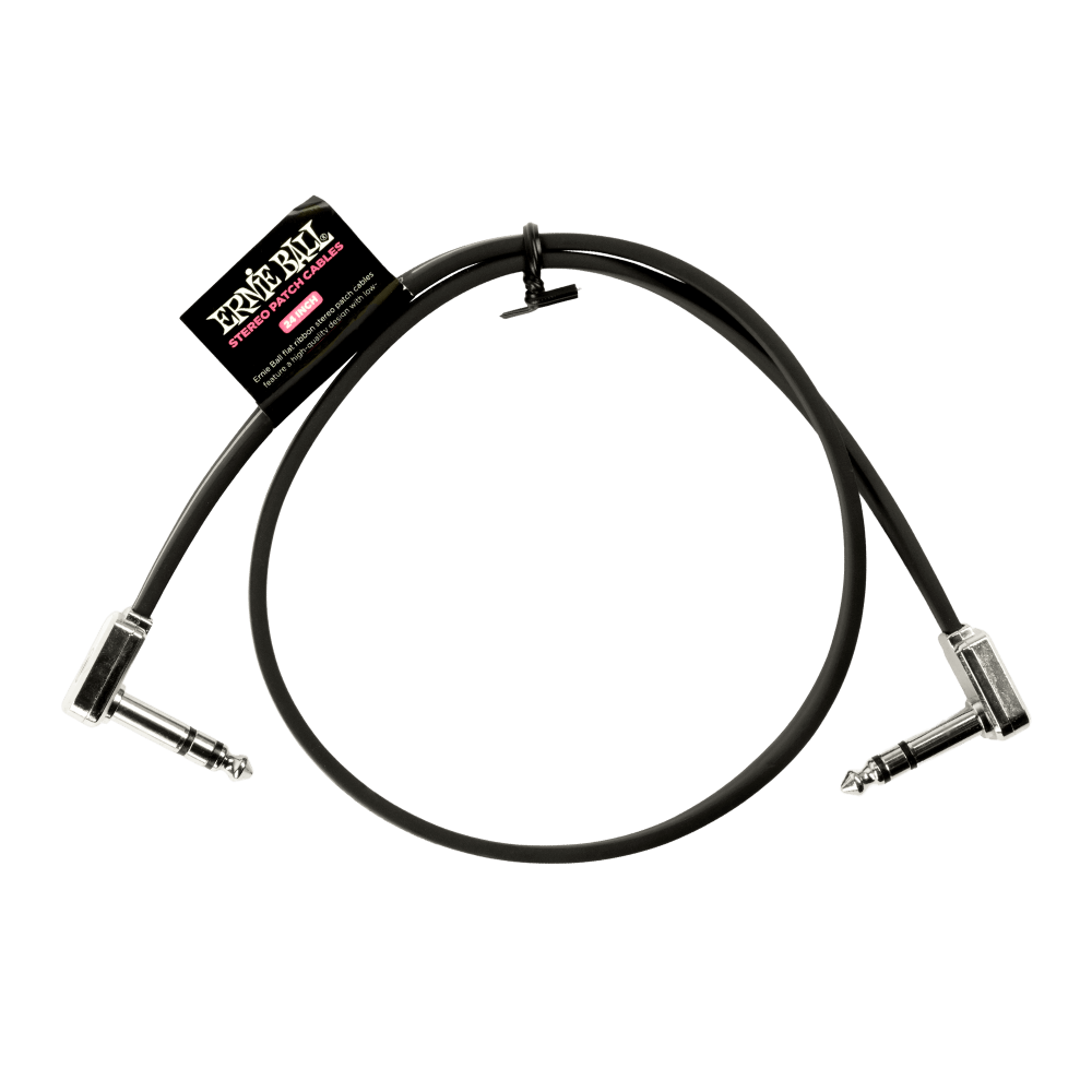 Ernie Ball 24 inch Flat Ribbon Stereo Patch Cable Black