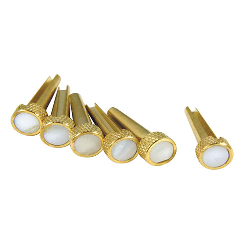 D'Andrea Tone Pins Solid Brass with Pearl Inlay | Set of 6
