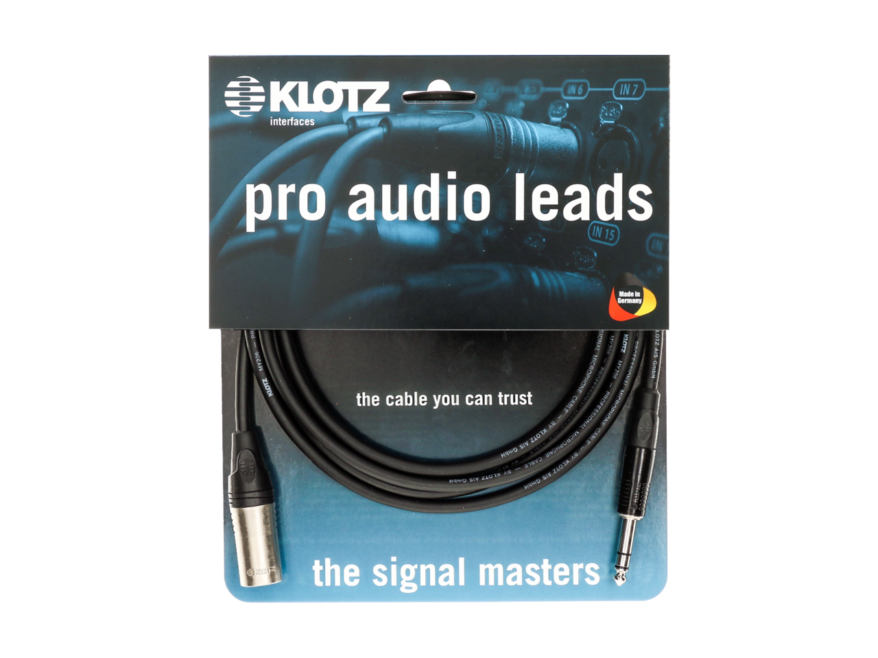 Klotz M1 Balanced Audio Cable 5m male XLR by KLOTZ to balanced jack plug