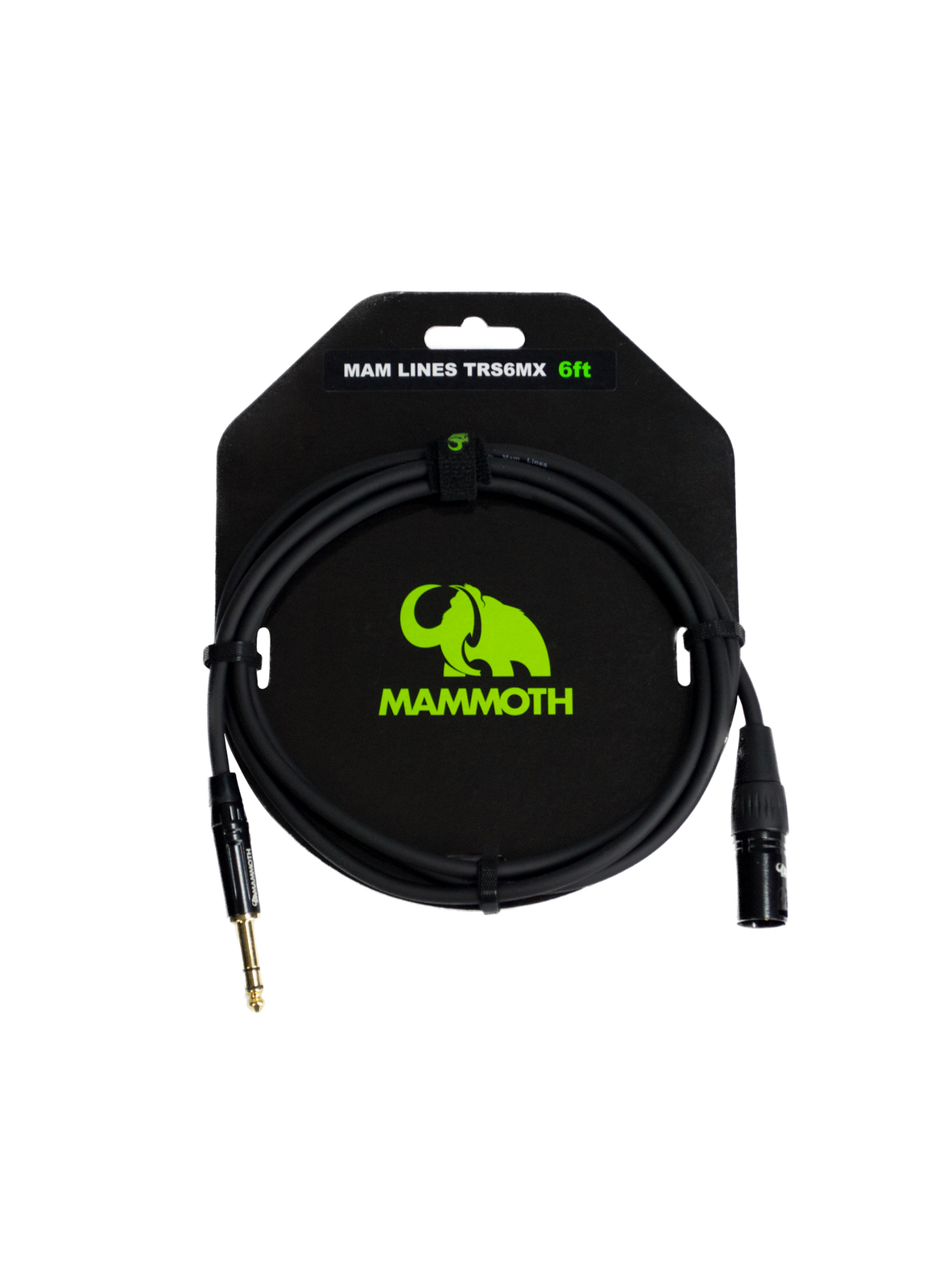 Mammoth Lines TRS6MX 6ft Audio Cable TRS Jack to Male XLR