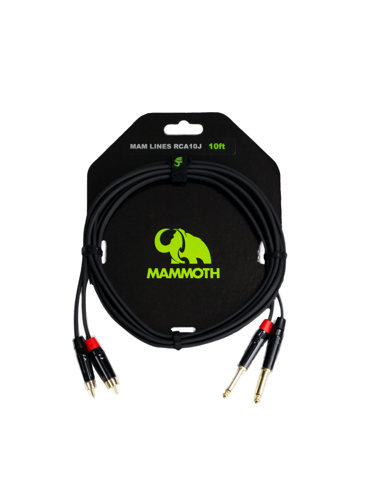 Mammoth Lines RCA10J, 10ft Audio Cable 2x RCA to 2x Jack