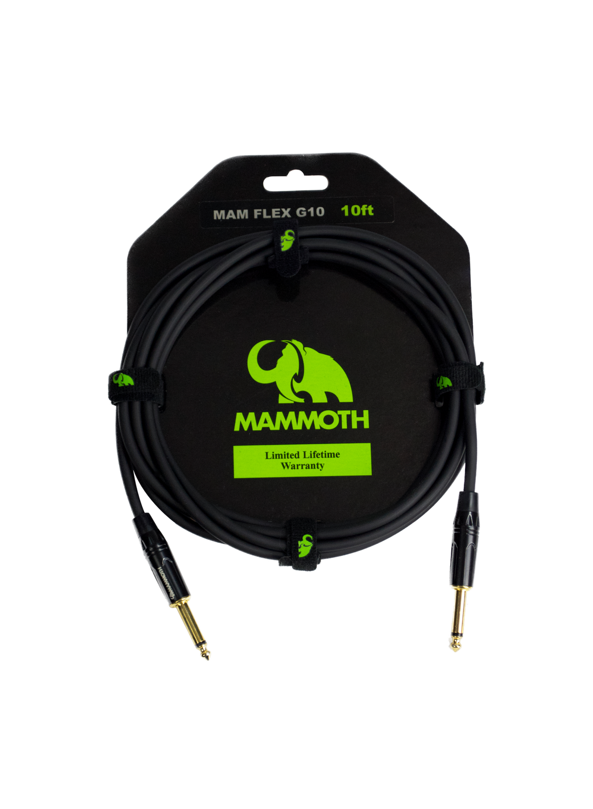 Mammoth Flex G10 10ft Instrument Cable Straight Jack to Straight Jack