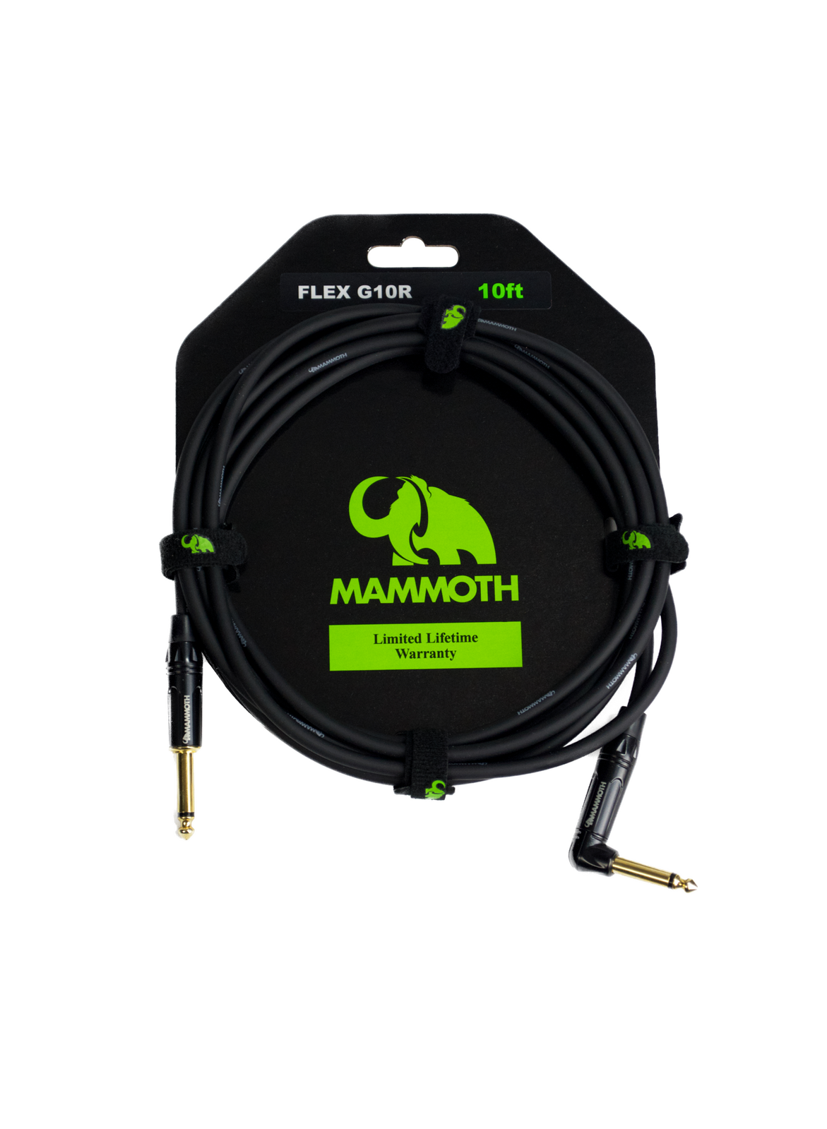 Mammoth Flex G10R 10ft Instrument Cable Straight Jack to Right Angle
