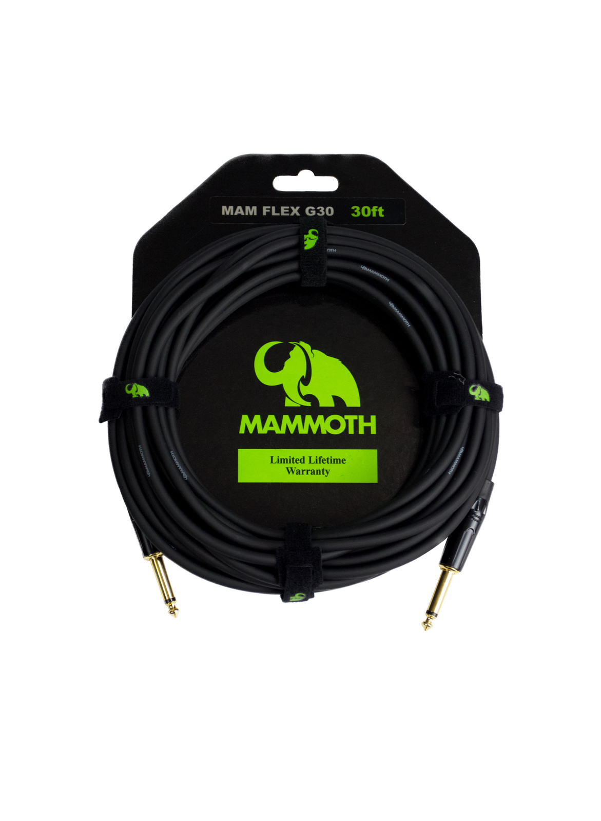 Mammoth Flex G30, 30ft Instrument Cable, Straight Jack to Straight Jack