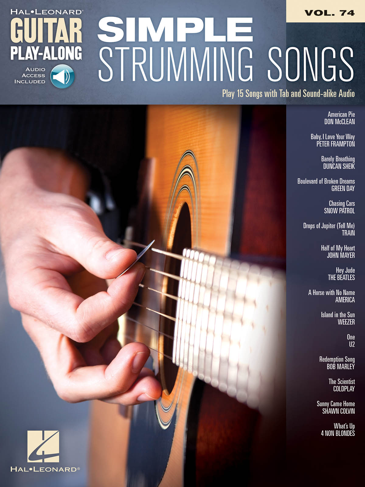 Hal Leonard Guitar Play-Along Vol. 74 Simple Strumming Songs