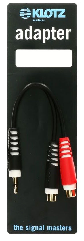 Klotz TRS 3.5 mm, stereo - 2x RCA socket Y adapter - short