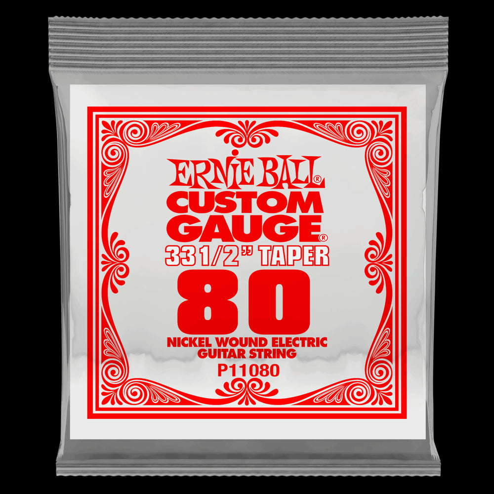 Ernie Ball .080 Extra Long Nickel Wound Electric Guitar Strings 3 Pack