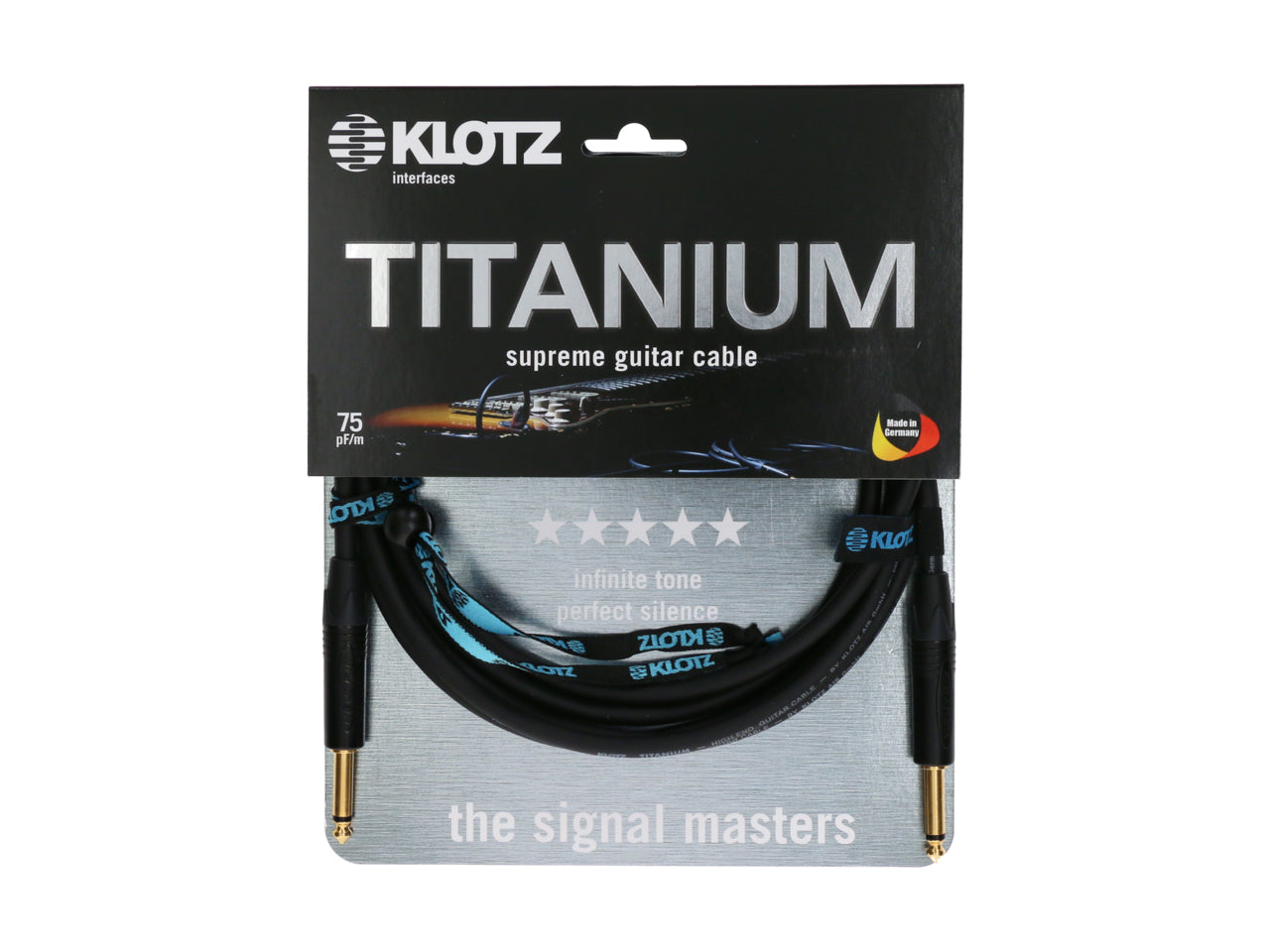 Klotz Guitar 6m (20ft) Titanium Instrument Cable