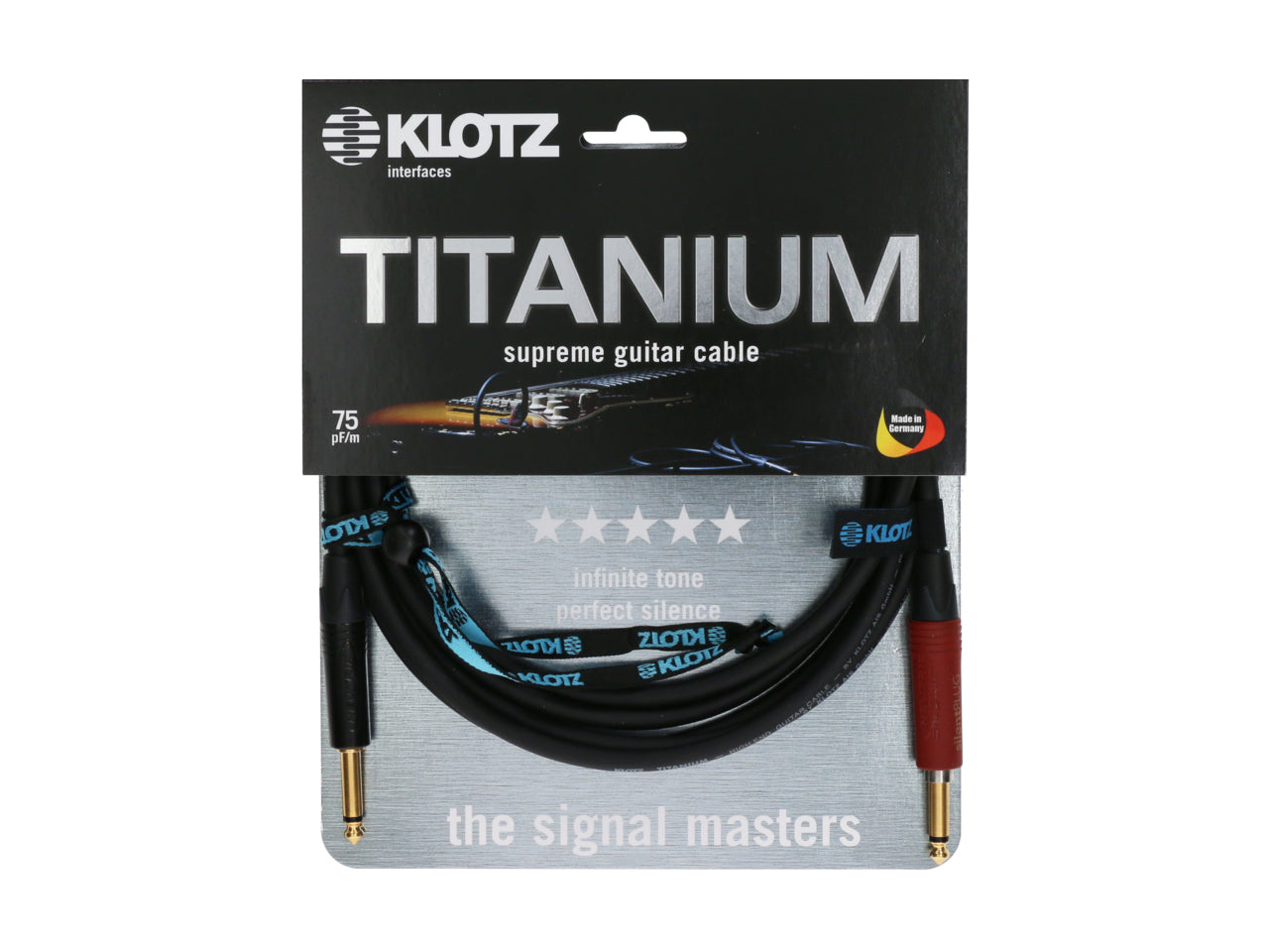 Klotz Guitar 6m (20ft) Titanium Instrument Cable w/ Silent Plug