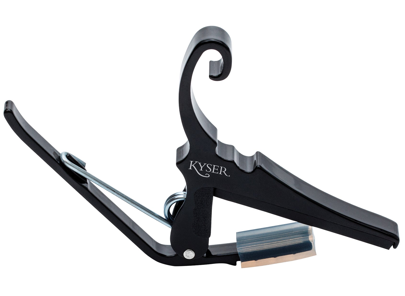 Black Capo for classical guitars. Easy headstock park and one hand reposition.