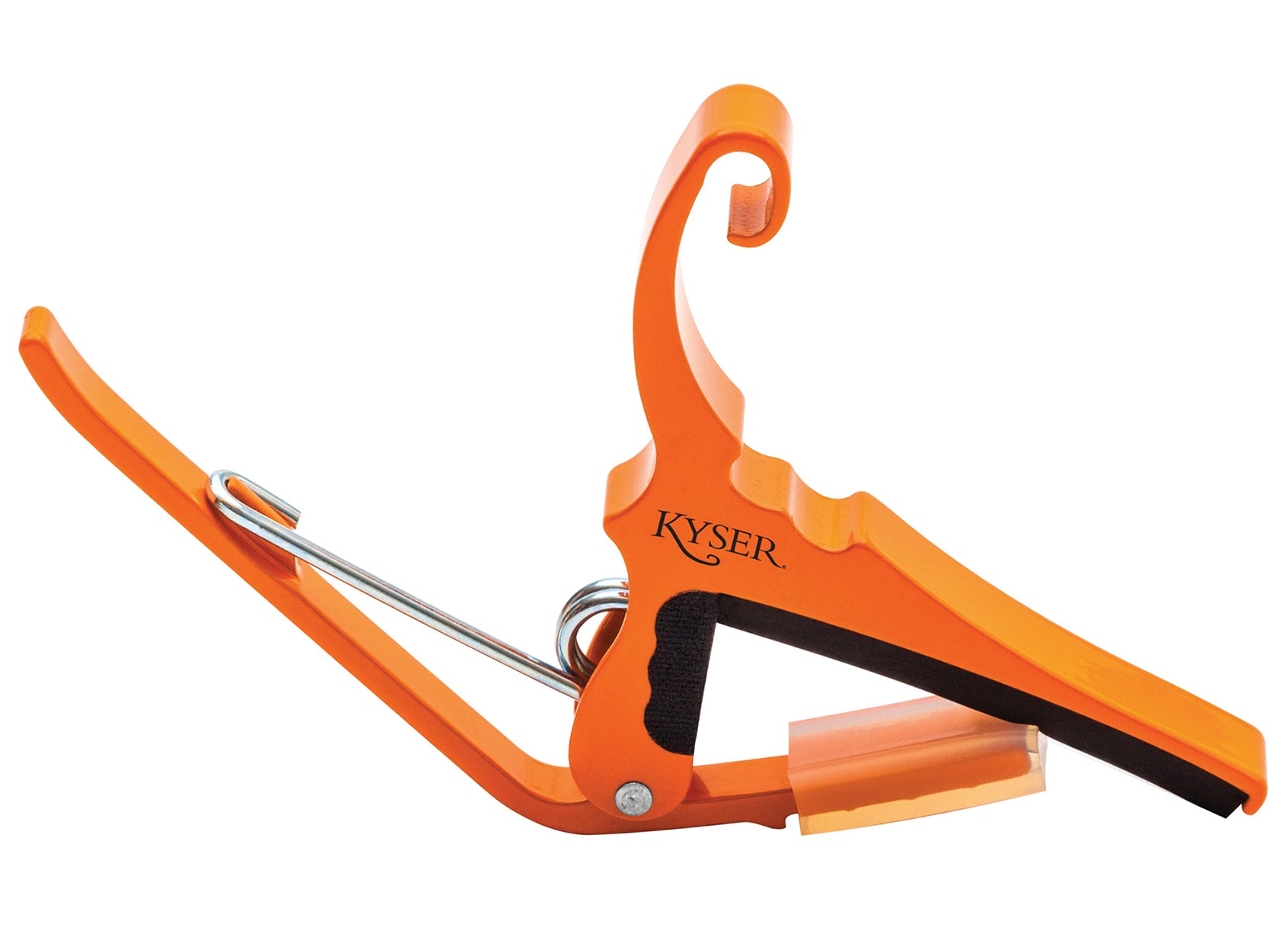 Orange Blaze capo for ac. gtr. Easy headstock park and one hand reposition.