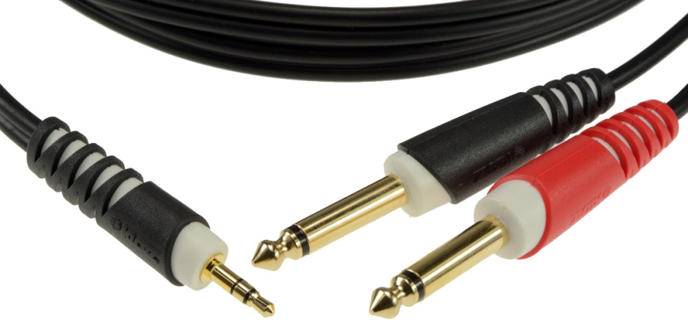 Klotz Y-Cable - 1m - Straight Stereo Mini Jack 3p to 2 jack 2p