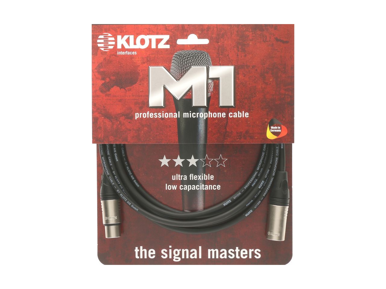 Klotz M1 Microphone 10m Male XLR F/M - Klotz connectors
