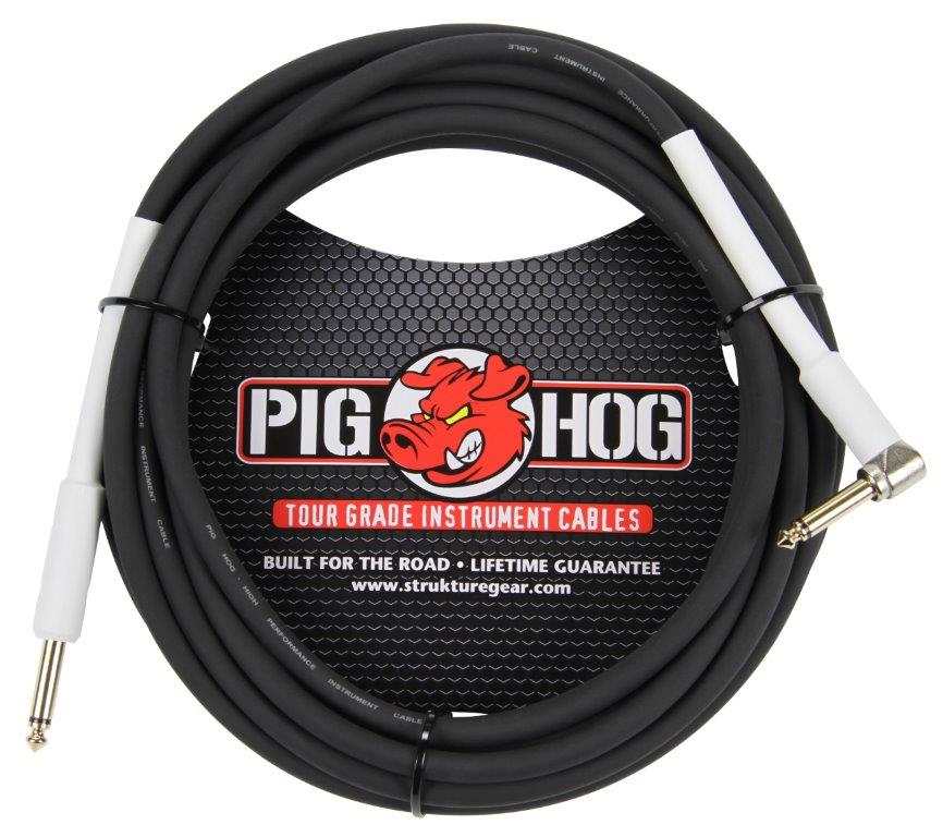 Pig Hog 18.5ft 1/4 - 1/4 Right angle 8mm Inst. C