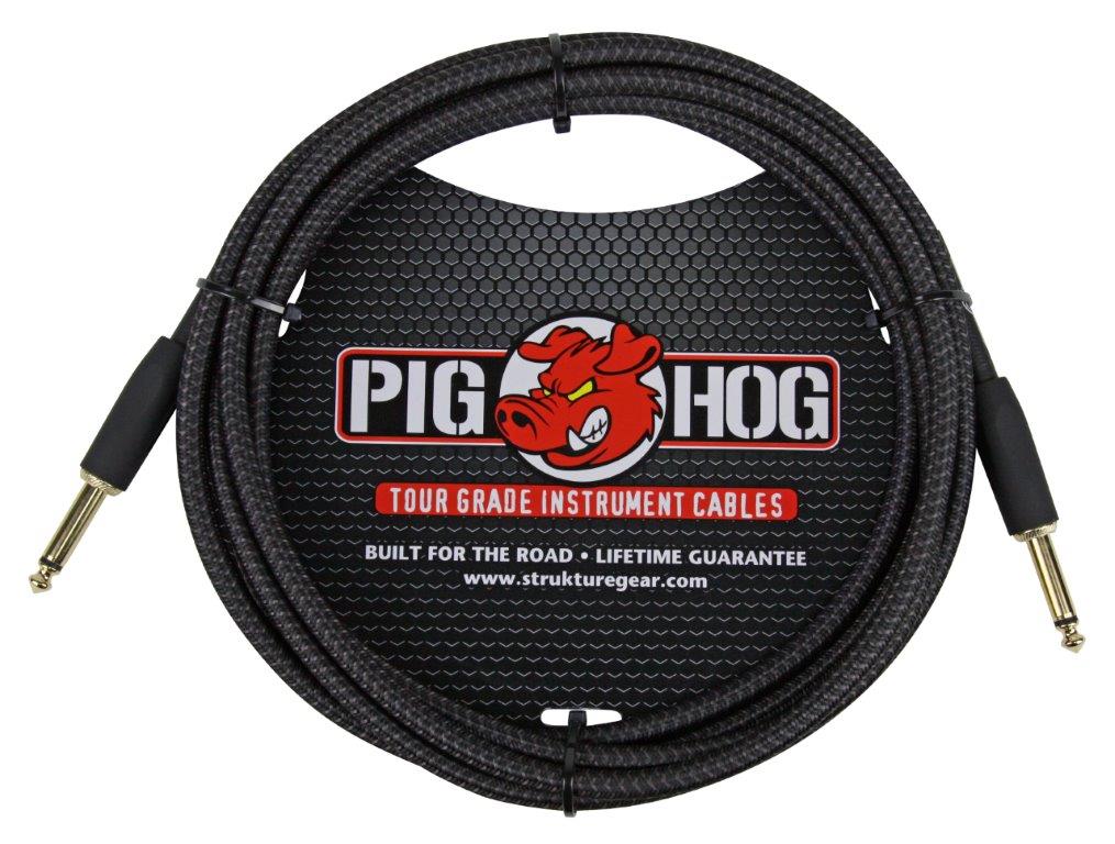 Pig Hog Black Woven Instrument Cable 10ft.