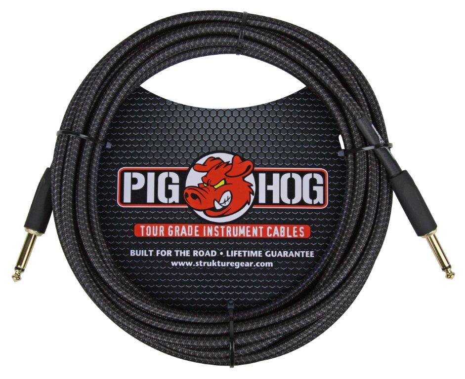 Pig Hog Black Woven Instrument Cable 20ft.